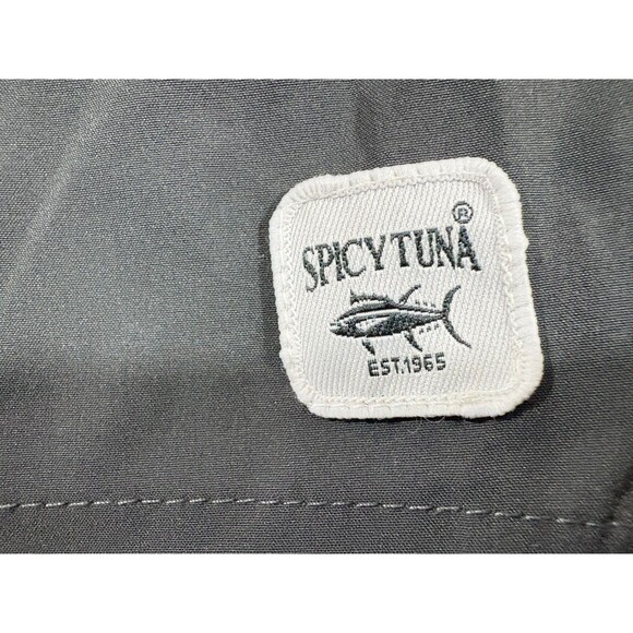 Spicy Tuna Swim Trunks Shorts Mens 5" Pockets Poly Blend Stretch Gray Sz S - Picture 3 of 10